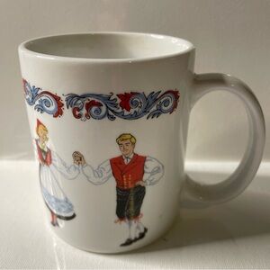 Figgjo Flint Norway Hardanger Folk Dancers 3 3/4" Coffee Tea Cup Mug